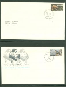 Canada 732/752 1977-78 2 U/A FDCs; Endangered Wildlife, Eastern Cougar, Perigrine Falcon