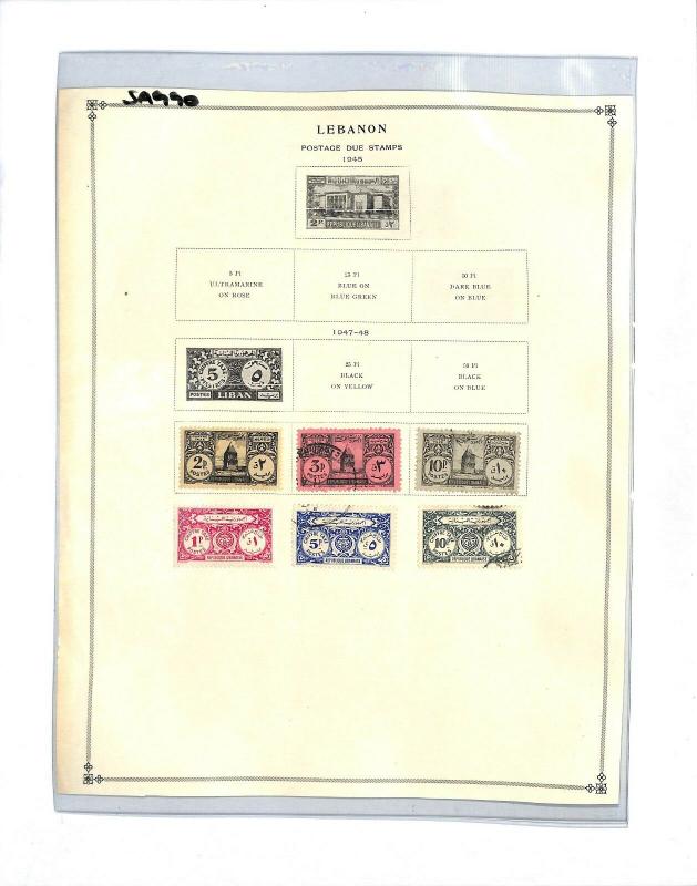 SA990 1945 LEBANON Postage Dues Original Album page from oldtime collection