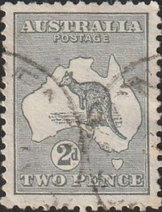 Australia #3 1913 2d Grey Kangaroo & Map Wmk Type2 Inverted USED-Fine.
