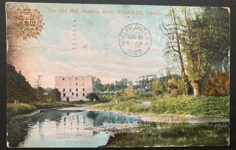 1907 Canada Color Picture Postcard Cover Old Mill Humber River 