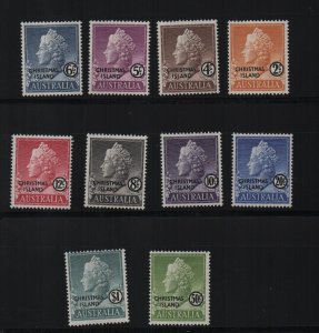 Christmas Island SG1-10 1958 set of 10 definitives lightly mounted mint