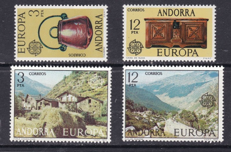 ANDORRA (  SPANISH  ) ^^^^^^1976  x2  mint hinged EUROPAS sets $$@ cam1834and