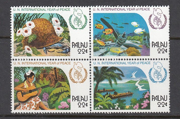 PALAU SC# 109-112 UN INTL. YEAR OF PEACE  - MNH