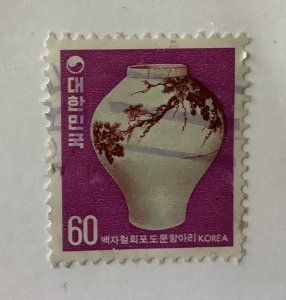 Korea 1981  Scott 1257 used - 60w,  Porcelain jar