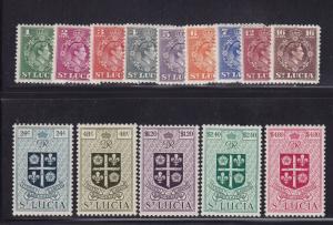 St Lucia Scott # 135 - 148 VF OG previous hinged nice color cv $ 51 ! see pic !