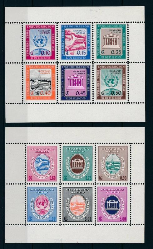 [19647] Nicaragua 1958 Unesco 2 VF S/S MNH