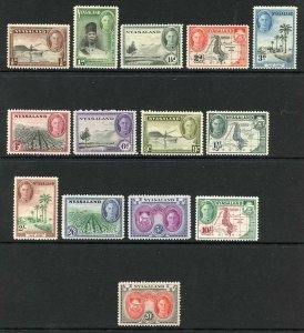 Nyasaland SG144/57 1945 KGVI Set of 14 Wmk Mult Script CA M/M