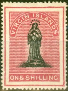 Virgin Islands 1867 1s Black & Rose-Carmine SG14bVar Defomed E in ONE Fine ...