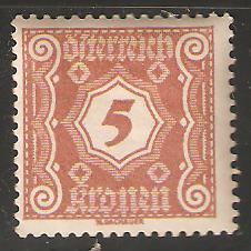 Austria Postage Due Mint stamp 5 K