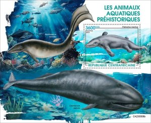 Central Africa - 2023 Prehistoric Water Animals - Stamp Souvenir Sheet -