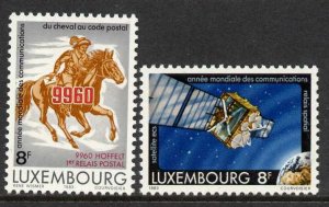 Luxembourg 693-4 MNH World Communications Year, Horse, Satellite