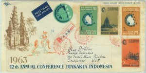 84678 - INDONESIA - POSTAL HISTORY - Registered FDC COVER to USA - 1963