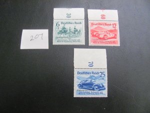 Germany  1939 MNH SC B141-143 SET MARGIN W/# XF 210+ EUROS (207)