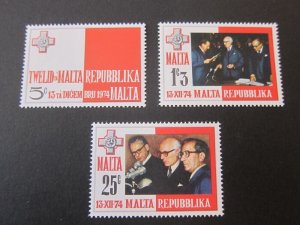 Malta 1975 Sc 488-90 set MNH