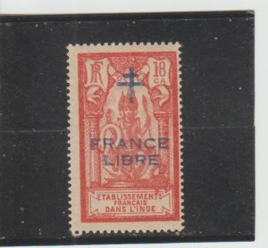 French India  Scott#  162  MH  (1942 Overprint)