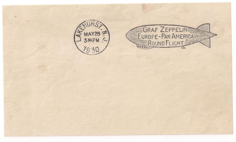 Proof strike GRAF ZEPPELIN machine cancel in Black 5.28.1930