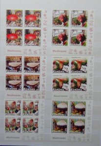 Romania 2008 Fungi Mushrooms set in blocks x 4 MNH