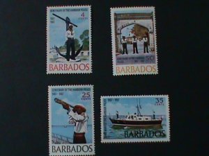 ​BARBADOS-1967  SC#294-7 CENTENARY OF BRIDGETOWN HARBOR POLICE MNH-VF-RARE