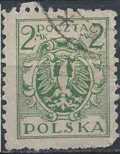 Poland 150 (used) 2m eagle, gray green (1920)