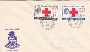 Cayman Islands # 169-170, Red Cross Centennial, First Day Cover