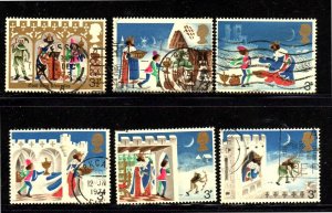 GREAT BRITAIN #709-714 1973 CHRISTMAS F-VF USED e