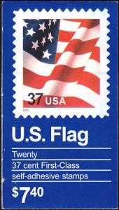 Scott 3634c,d BK291A Flag Booklet