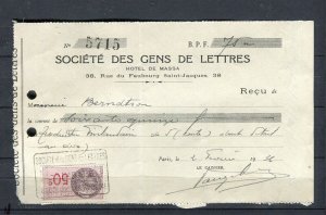 FRANCE; 1920s early fine used Revenue Document stamped item