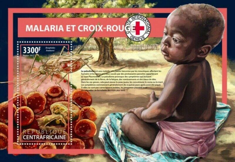 Central Africa - 2017 Malaria & Red Cross - Souvenir Sheet - CA17604b