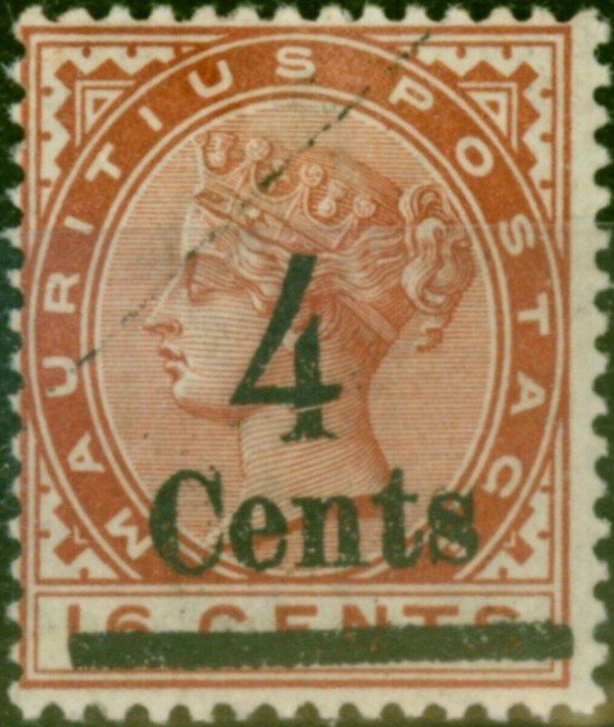 Mauritius 1900 4c on 16c Chestnut SG137 Fine VLMM