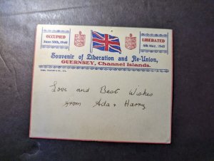 1945 England Channel Islands Liberation Postcard Cover Guernsey CI to Canada