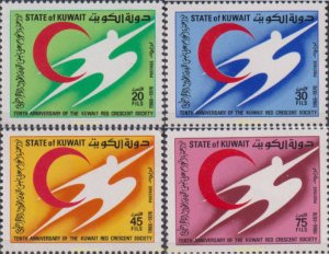 618372 MNH KUWAIT 1976 XX ANIVERSARIO DE LA MEDIA LUNA KUWAITI
