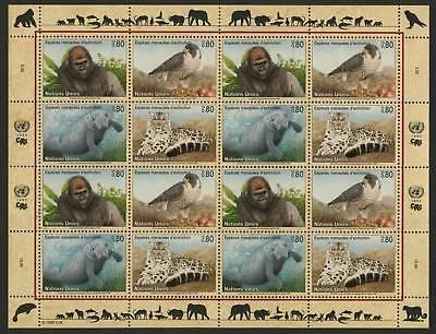 United Nations - Geneva 231a MNH Wild Animals, Bird, Gorilla, LEopard, Falcon