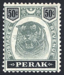 Malaya Perak 1898 50c Green & Black Tiger SG 75 Scott 56 LMM/MLH Cat £225($301)