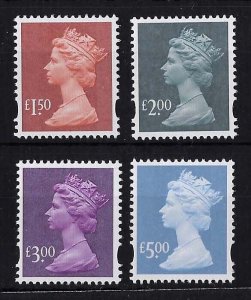 GB 2003 Machin £1.50, £2, £3, £5 Iriodin ink MNH