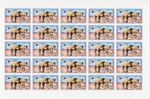 Mongolia 1985 Sc#1443/1446 WWF Camelus  Bactrianus Full Sheetlet (25) UNFOLDED