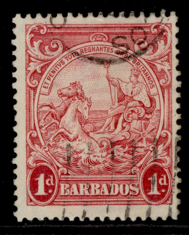 BARBADOS GVI SG249, 1d scarlet, FINE USED.