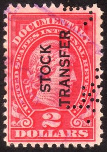 1918, US $2, Stock Transfer, Used, Sc RD13