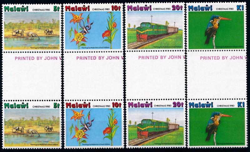 [67345] Malawi 1980 Child Drawings Christmas Elephant Flowers Train Bird  MNH