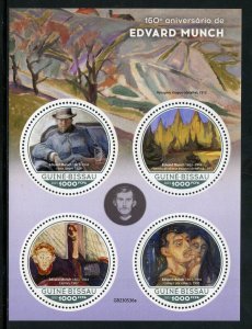 GUINEA-BISSAU 2023 160th ANN OF PAUL EDVARD MUNCH PAINTINGS SHEET MINT NH