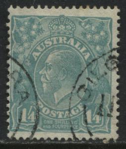 Australia KGV Head 1920 1/4d light blue CDS used