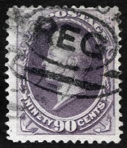 US Sc 218 Purple 90¢ REG in Oval Cancel