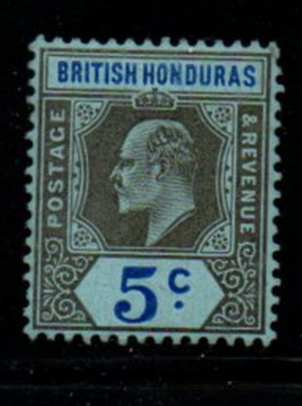 British Honduras Sc 64 1905 5 c black & ultra Edward VII stamp mint