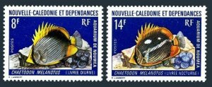 New Caledonia 403-404,MNH.Michel 538-539. Fish 1973.