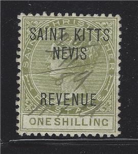 1889 St Kitts-Nevis - Used Classic Revenue Stamp - Crease (BT112)