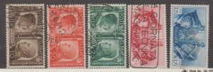 Italy Scott #413-15//417-418 Stamps - Used Set