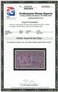 US Stamp #E15 Special Delivery 10c - PSE Cert - Superb 98 - MOGLH