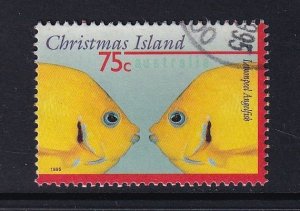 Christmas Island  #374  used  1995 angelfish 75c