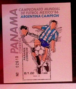 PANAMA Sc 698a NH SOUVENIR SHEET OF 1986 - SOCCER WORLD CUP