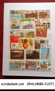 COLOURFUL COLLECTION OF CUBA STAMPS IN SMALL STOCK BOOK - 360 USED STAMPS