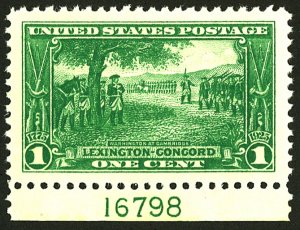 U.S. #617 MINT PL# OG NH